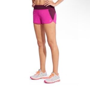 Athleta Track this Run shorts pink electric fuschia drawstring